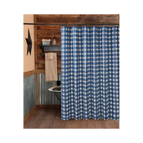 Virah Bella Lincoln Plaid Blue Shower, Red Blue Plaid Shower Curtain